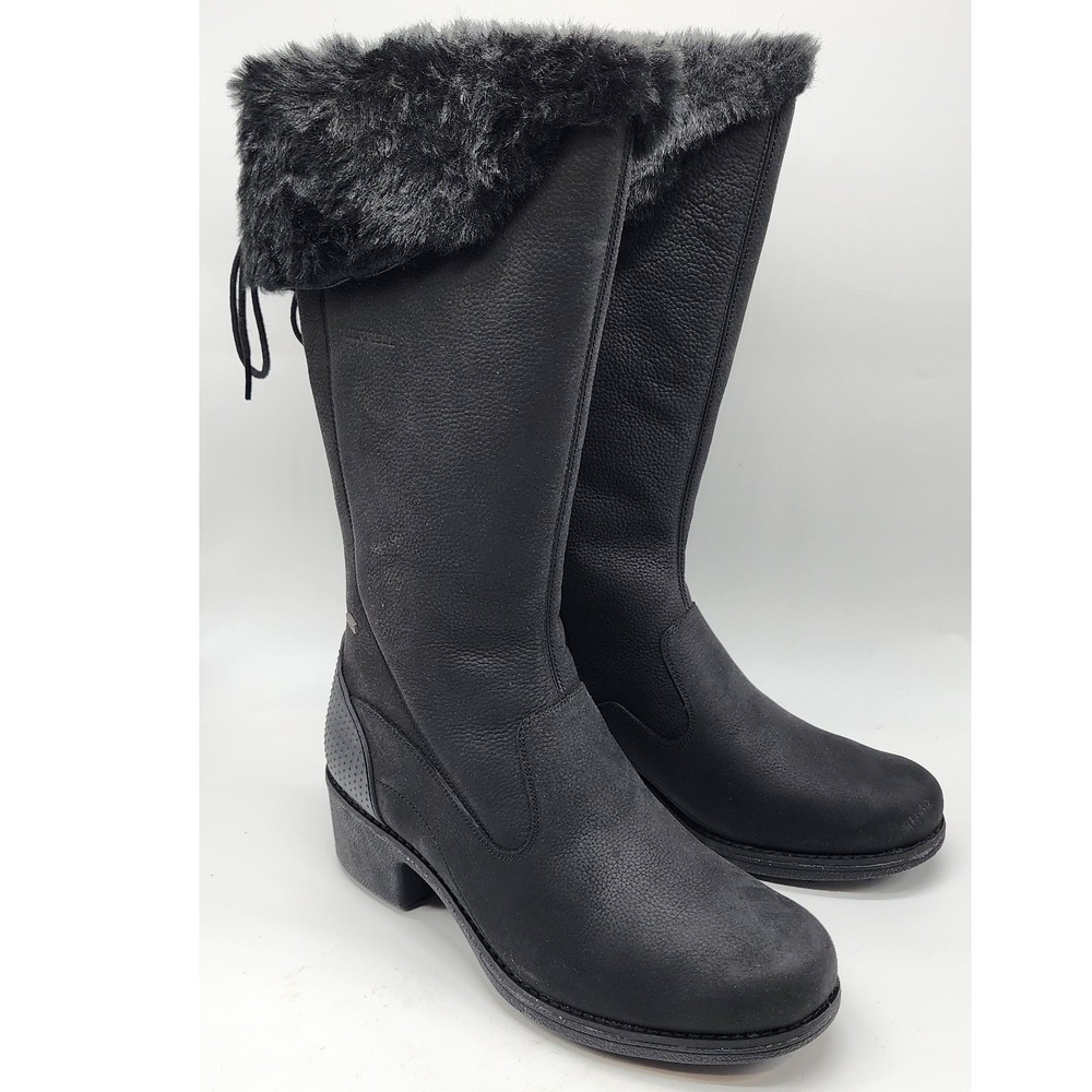 Merrell Chateau Tall Waterproof Boot Women's 10.5 Black Faux Fur Leather